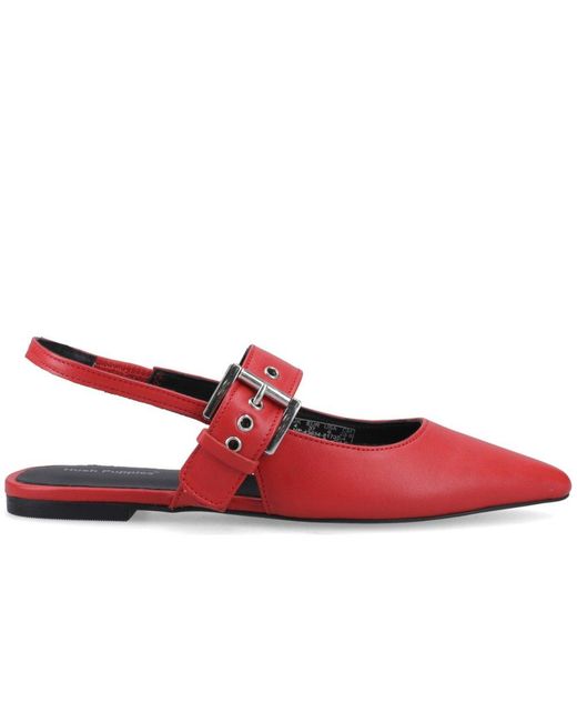 Hush Puppies Red Diya Buckle Mary Jane Shoes