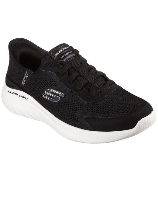 Skechers Black Bounder 2.0 Emerged 232459-Bkw Slip On Shoes for men