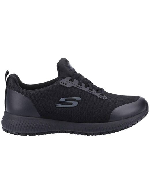 Skechers Black Workwear Squad Sr Wide Textile Safety Trainers