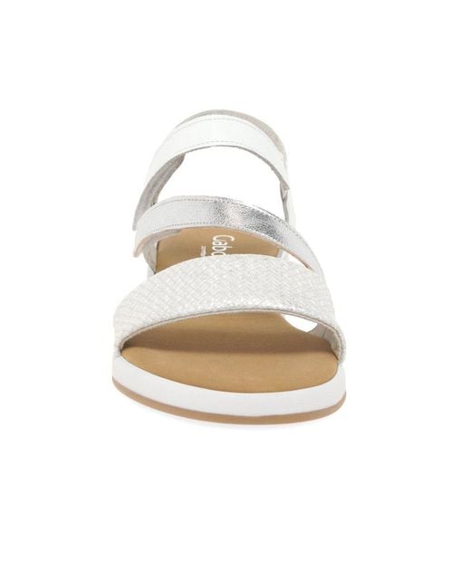 Gabor White Oporto Sandals