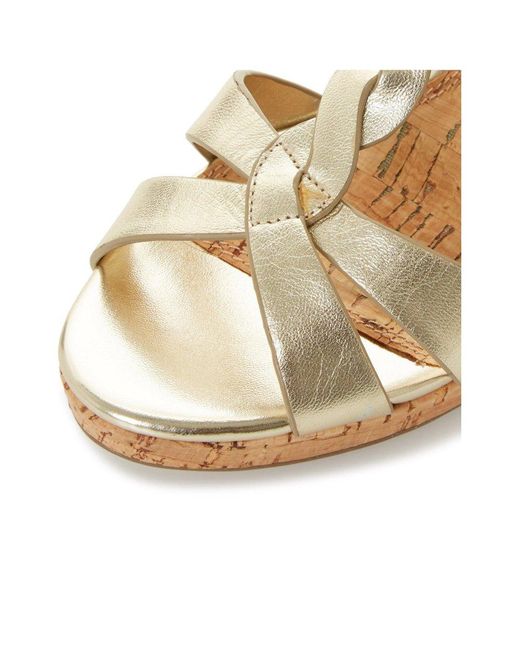 Dune Metallic Koala Wedge Sandals