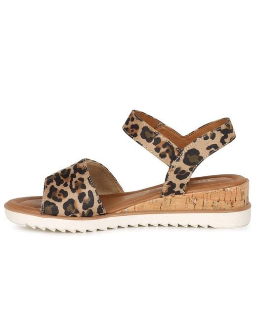 Tamaris Brown Iris Low Wedge Sandals
