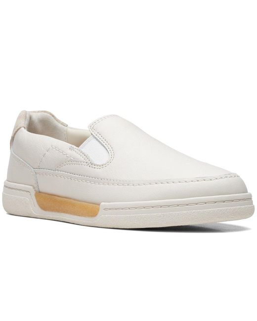 Clarks White Craft Match Slip Shoes Size: 3