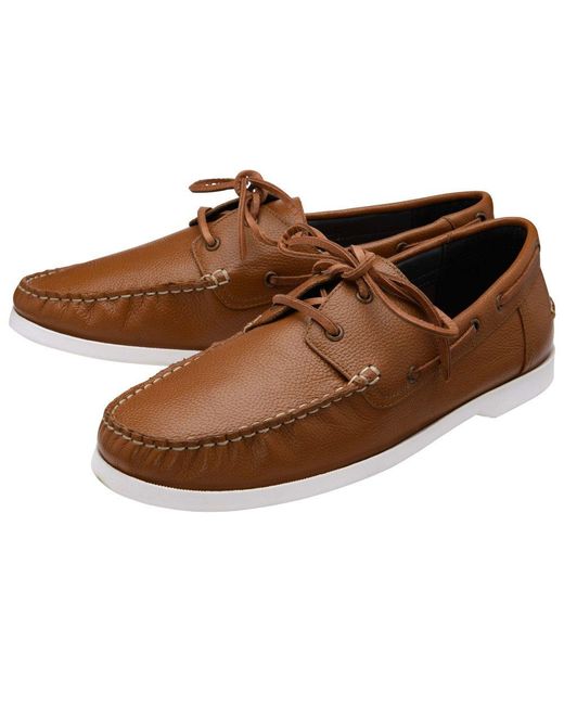 Frank Wright Brown Reaney Boat Shoes for men