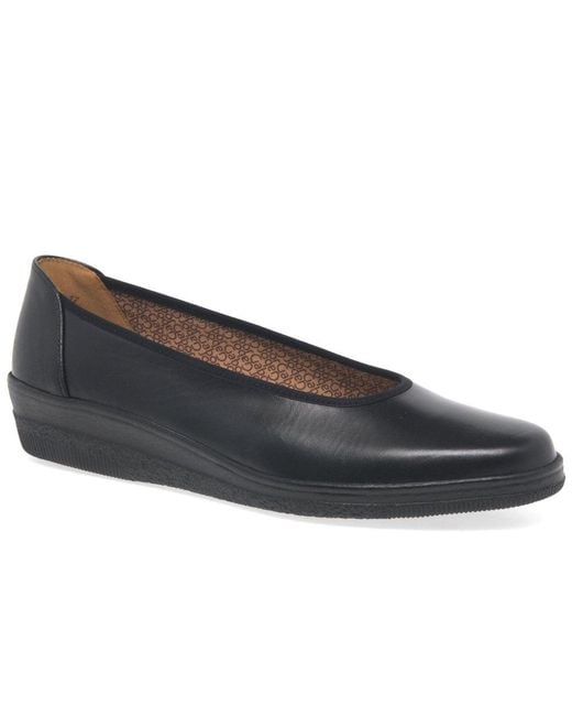 Gabor Cotton Piquet Wide Fit Ballerina 