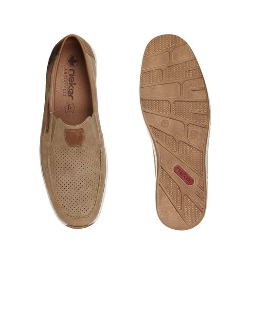 Rieker Brown Mariner Slip On Boat Shoes Colour: 64 Fango for men