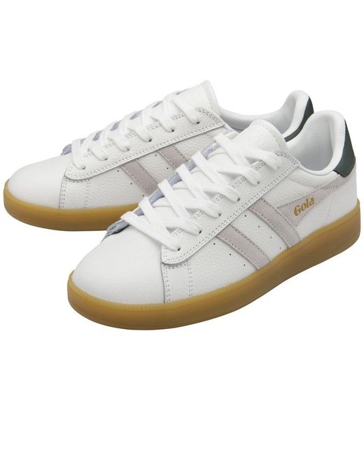 Gola White Aztec Leather Trainers