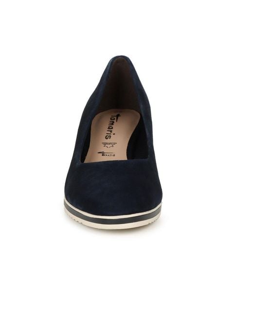 Tamaris Blue Peony Wedge Espadrilles