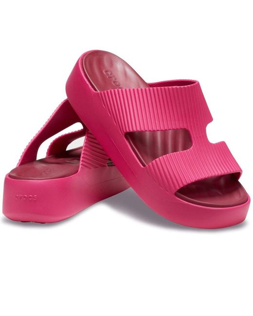 CROCSTM Pink Getaway Platform H-Strap Mules