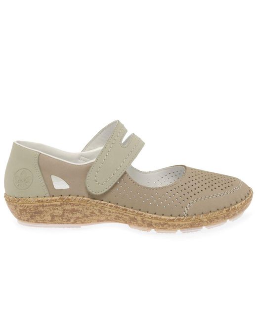 Rieker Gray Andrea Mary-Jane Shoes