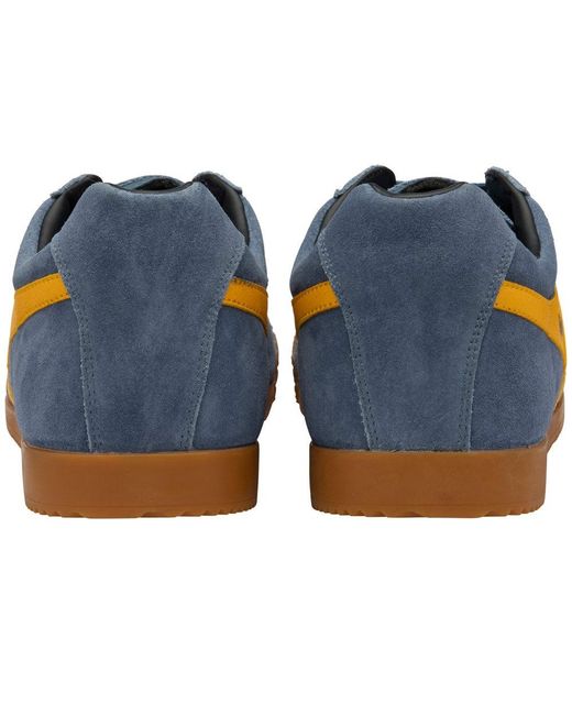 Gola Blue Harrier Suede Trainers Colour: Moonlight/Sun for men
