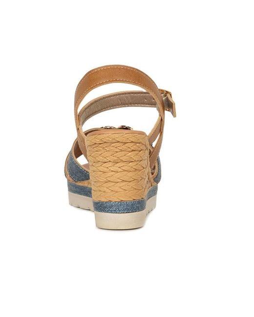 Lotus Blue Solena Wedge Heel Sandals