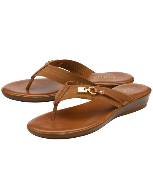 Lotus Brown Esino Toe Post Sandals
