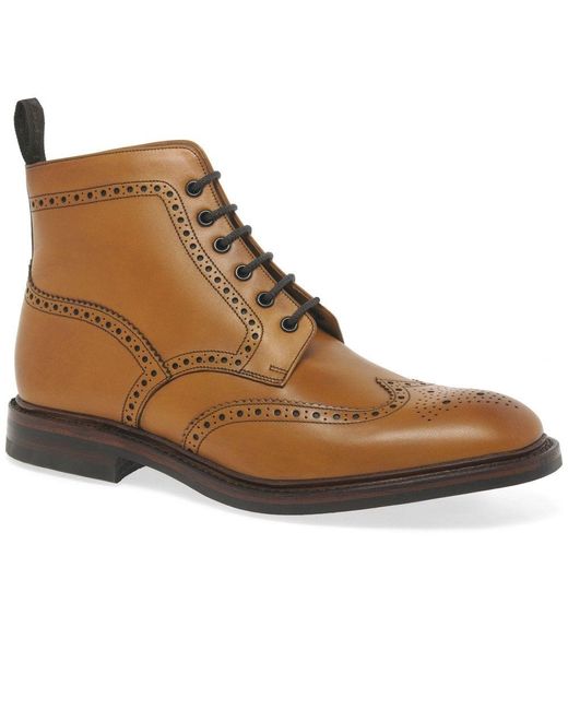 Loake Leather Burford Dainite Mens Formal Lace Up Boots in Brown for ...