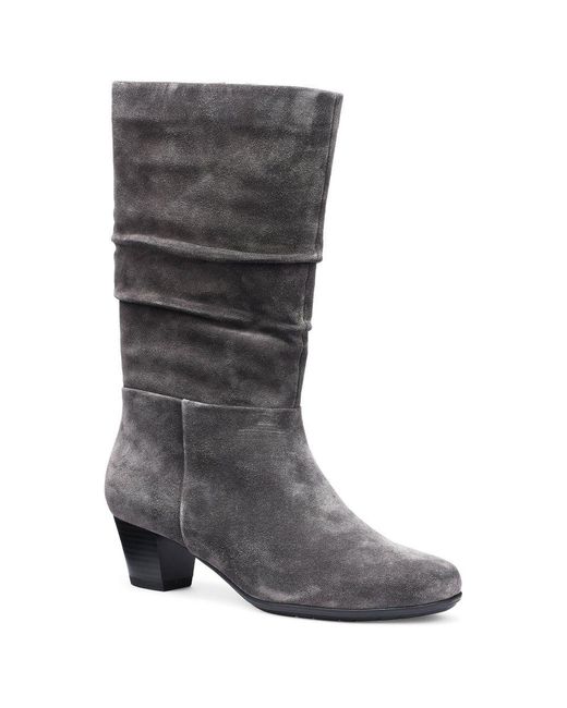 Hotter Gray Sloane Calf Length Boots
