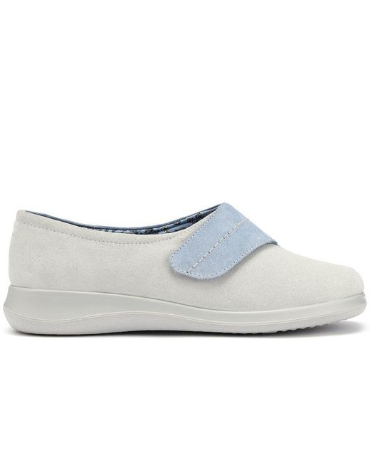 Hotter White Wrap Slippers