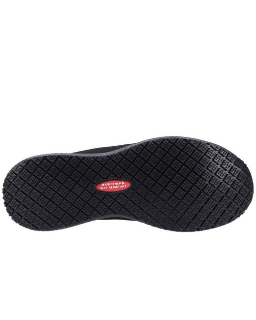 Skechers Black Workwear Squad Sr Wide Textile Safety Trainers