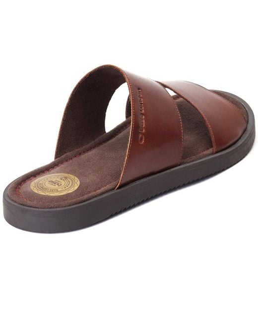 Base London Brown Maven Sliders for men