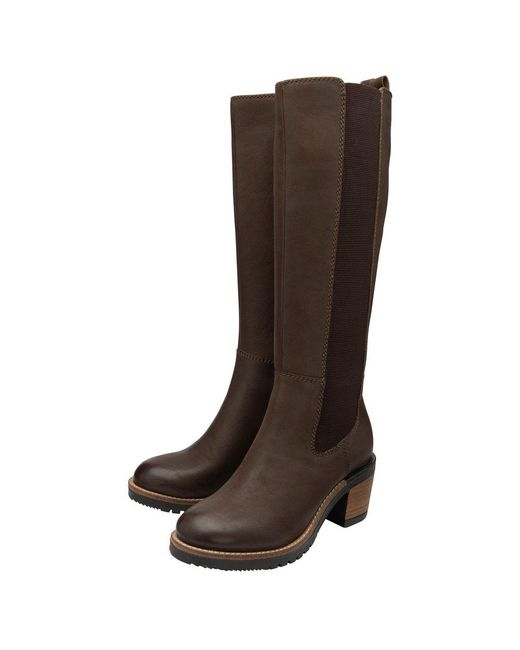 Ravel Brown Forth Knee High Boots Leather