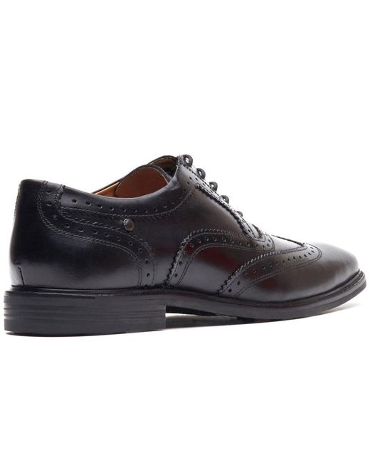 Base London Black Clarence Brogue Shoes for men