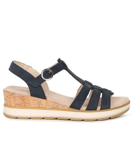 Caprice Metallic Explore Wedge Heel Sandals