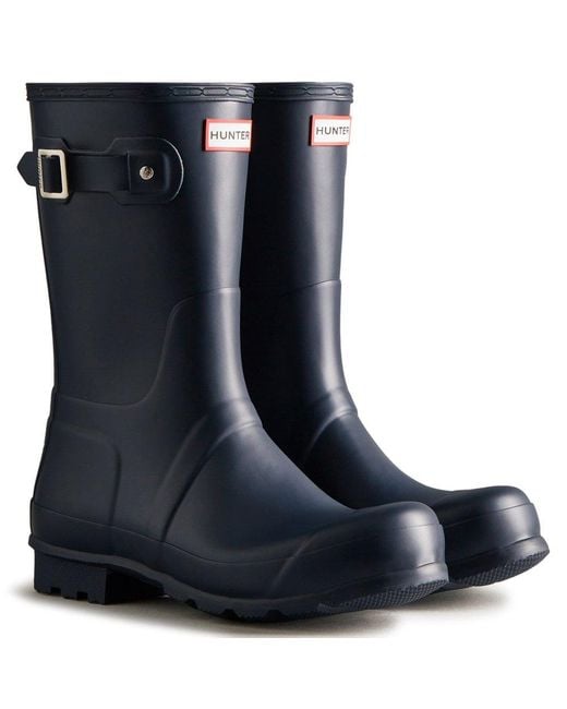 Hunter Blue Original Short Wellingtons Size: 7 for men
