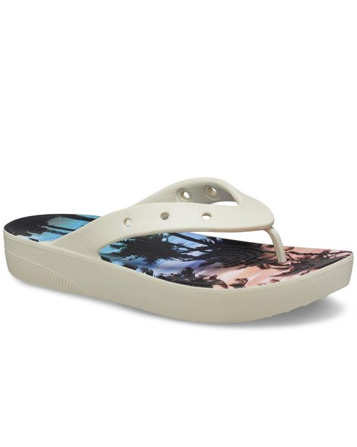CROCSTM Blue Classic Summer Nostalgia Platform Flip Flops