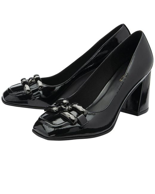 Lotus Black Luna Court Shoes