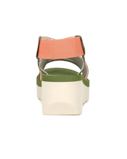 Fly London Green Yabi Wedge Heel Sandals