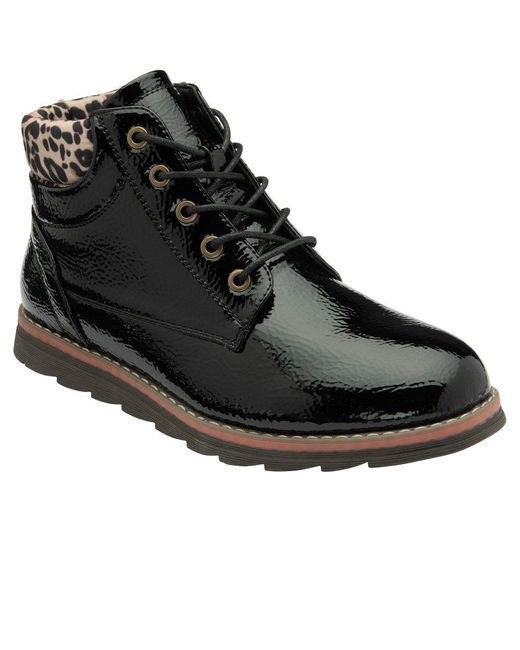 Lotus Black Lexis Ankle Boots
