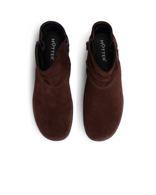 Hotter Brown Murmur Wide Fit Ankle Boots