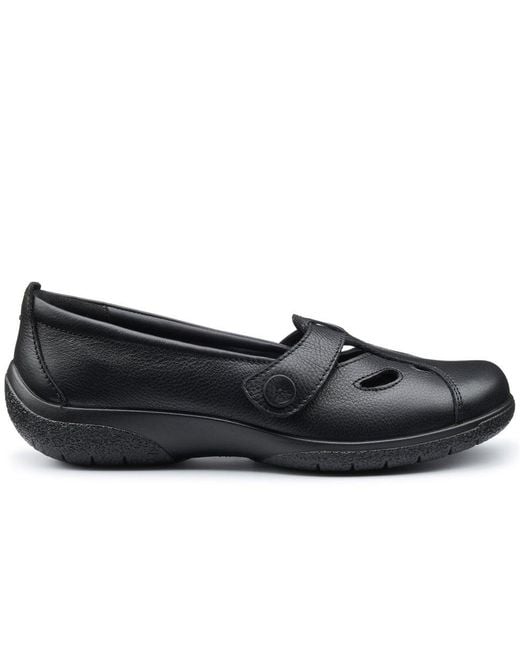 Hotter Black Nirvana T-Bar Casual Shoes
