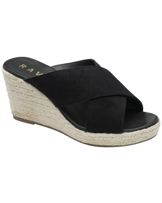 Ravel Black Morley Wedge Sandals
