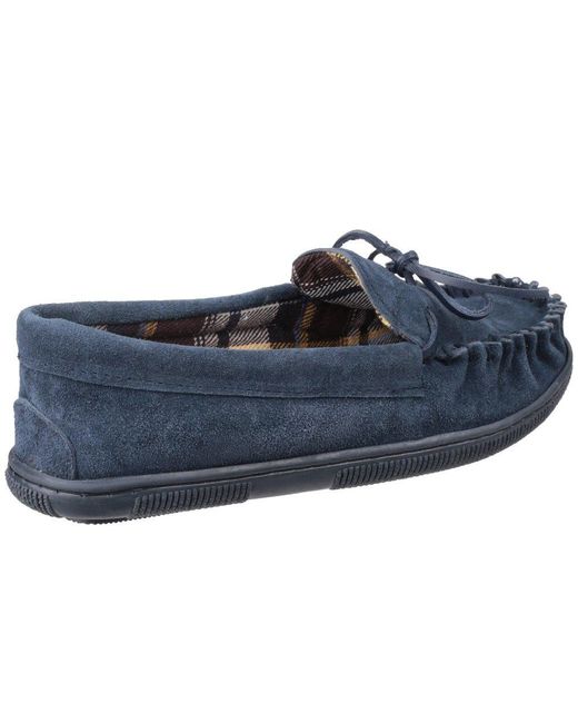 Cotswold Blue Alberta Moccasin Slippers for men