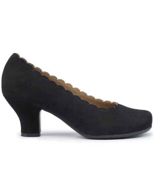 Hotter Black Jive Wide Fit Court Shoes