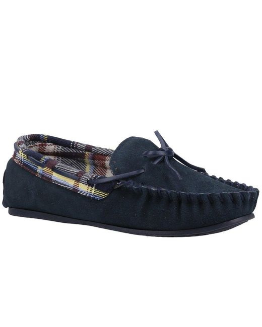 Cotswold Blue Chatsworth Slippers