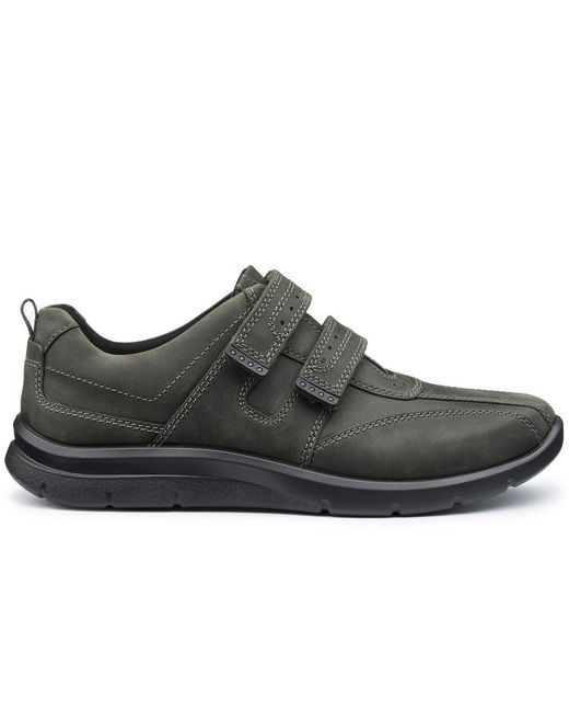 Hotter Black Energise Riptape Casual Shoe for men