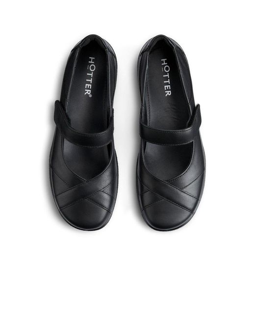 Hotter Black Hope Extra Wide Mary Jane Shoes