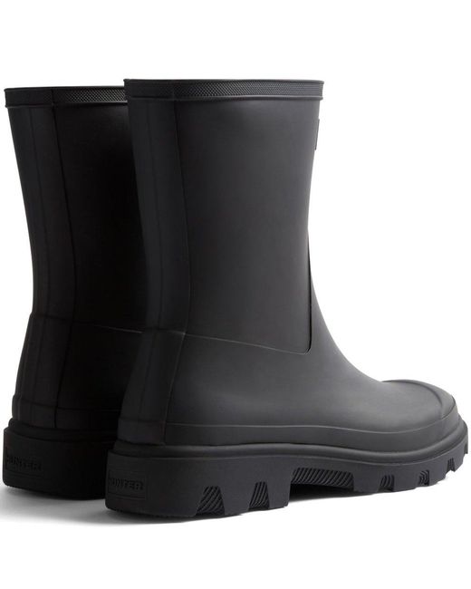 Hunter Black Downpour Short Wellingtons for men