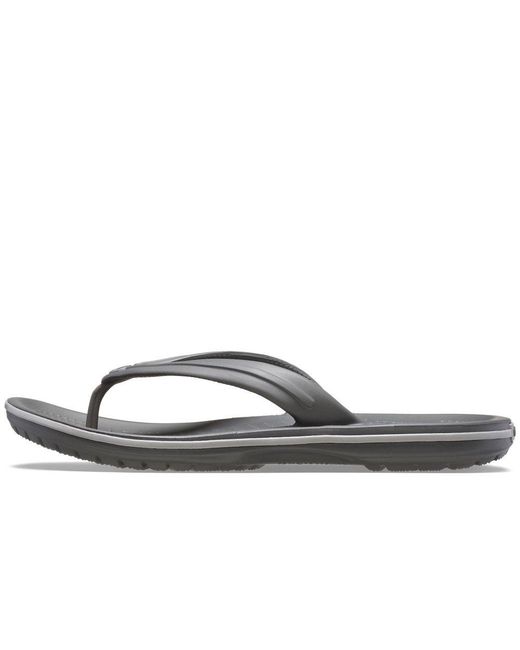 CROCSTM Gray Crocband Flip Toe Post Sandals for men