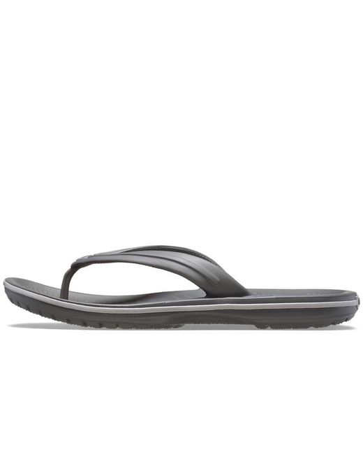 CROCSTM Gray Crocband Flip Toe Post Sandals for men