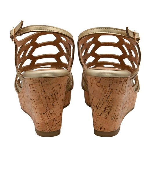 Lotus Metallic Rhi Wedge Sandals