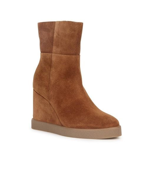 Geox Brown D Eildea Wedge B Ankle Boots