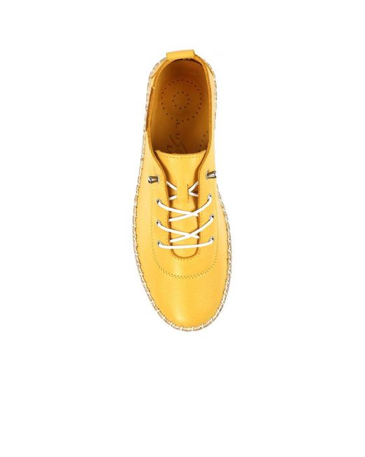 Lunar (GRS) Yellow Evie Plimsoll Trainers