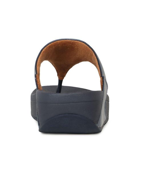 Fitflop Blue Lulu Leather Toe Post Sandals