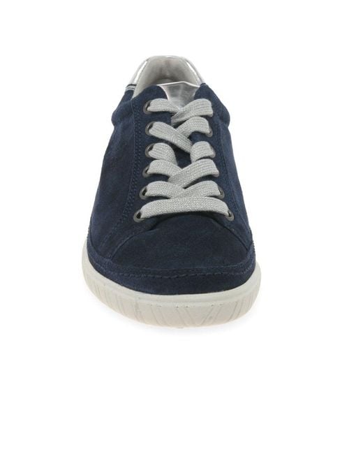Gabor Leather Amulet Wide Fit Sneakers in Blue | Lyst Australia