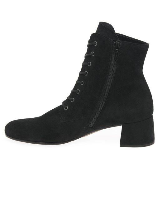 Gabor Black Aspen Ankle Boots Suede