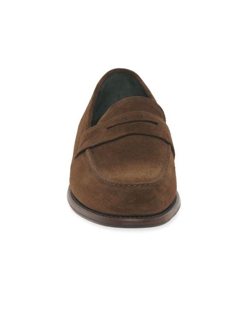 Loake Brown Wiggins Penny Loafers for men