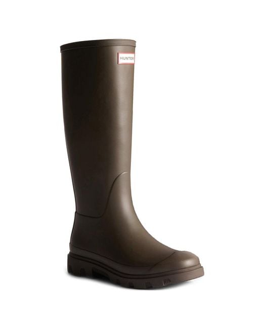 Hunter Brown Downpour Tall Wellingtons for men