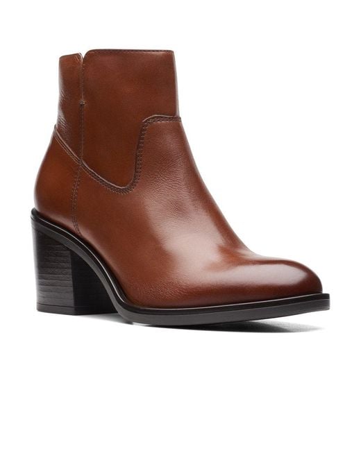 Clarks Brown Valvestino Lo Ankle Boots